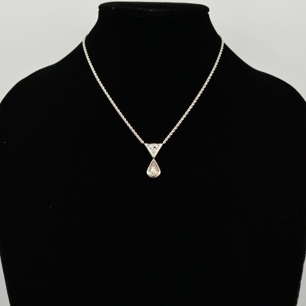Christian Dior Vintage Crystal Pendant Collar Necklace Rhinestone Signed Bin7 - Picture 9 of 12